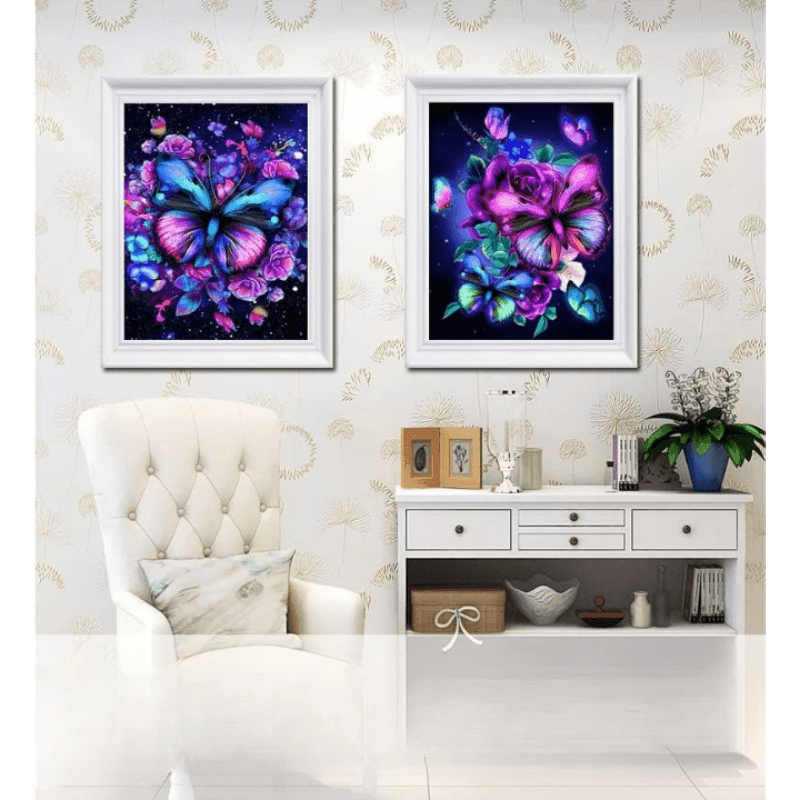 2 Pieces Cosmic Flutter Paint By Numbers Kit - Artistry Rack