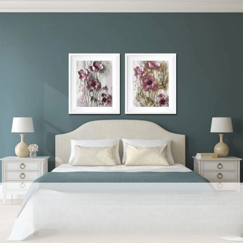 2 Pieces Elegant Flowers Paint By Numbers Kit - Artistry Rack