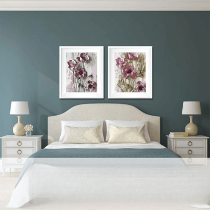 2 Pieces Elegant Flowers Paint By Numbers Kit - Artistry Rack