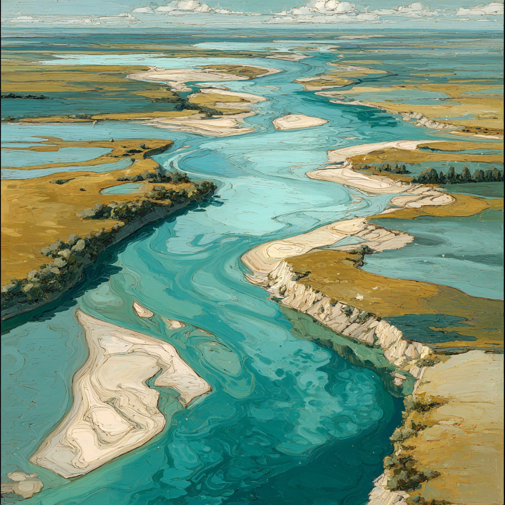 Leonardo Da Vinci Inspired River Delta Glyphs DIY paint by numbers