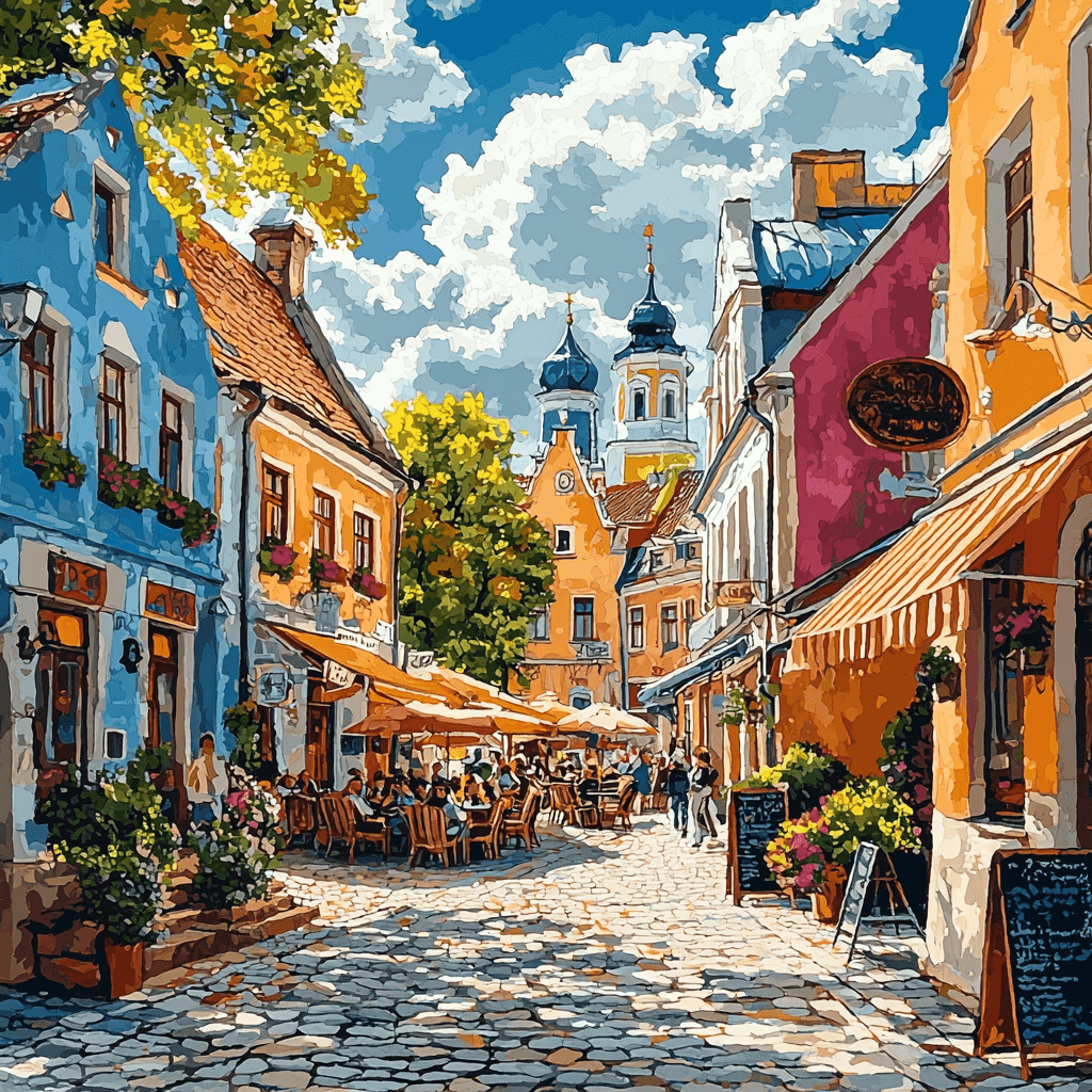 Riga Old Town - Latvia Paint By Number