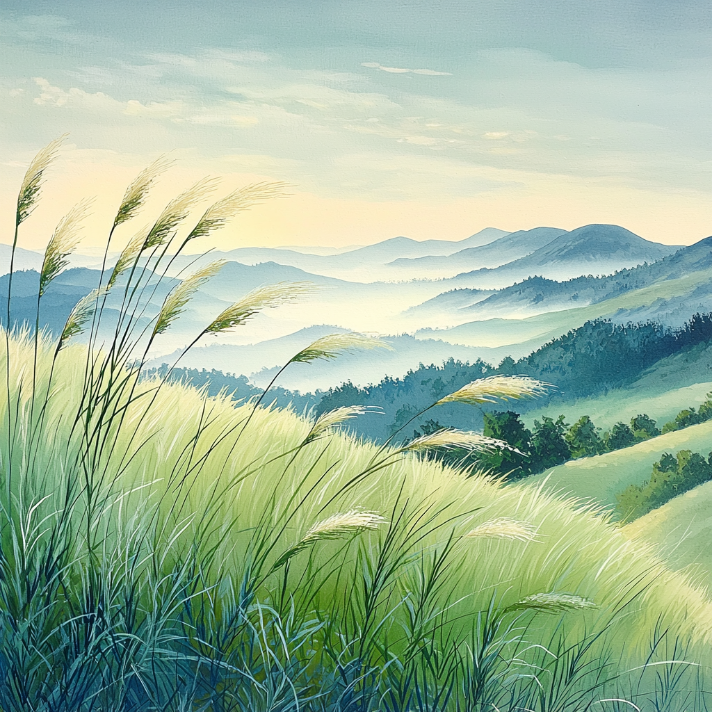 Nandalal Bose Inspired Breeze Through The Meadows DIY Paint By Numbers