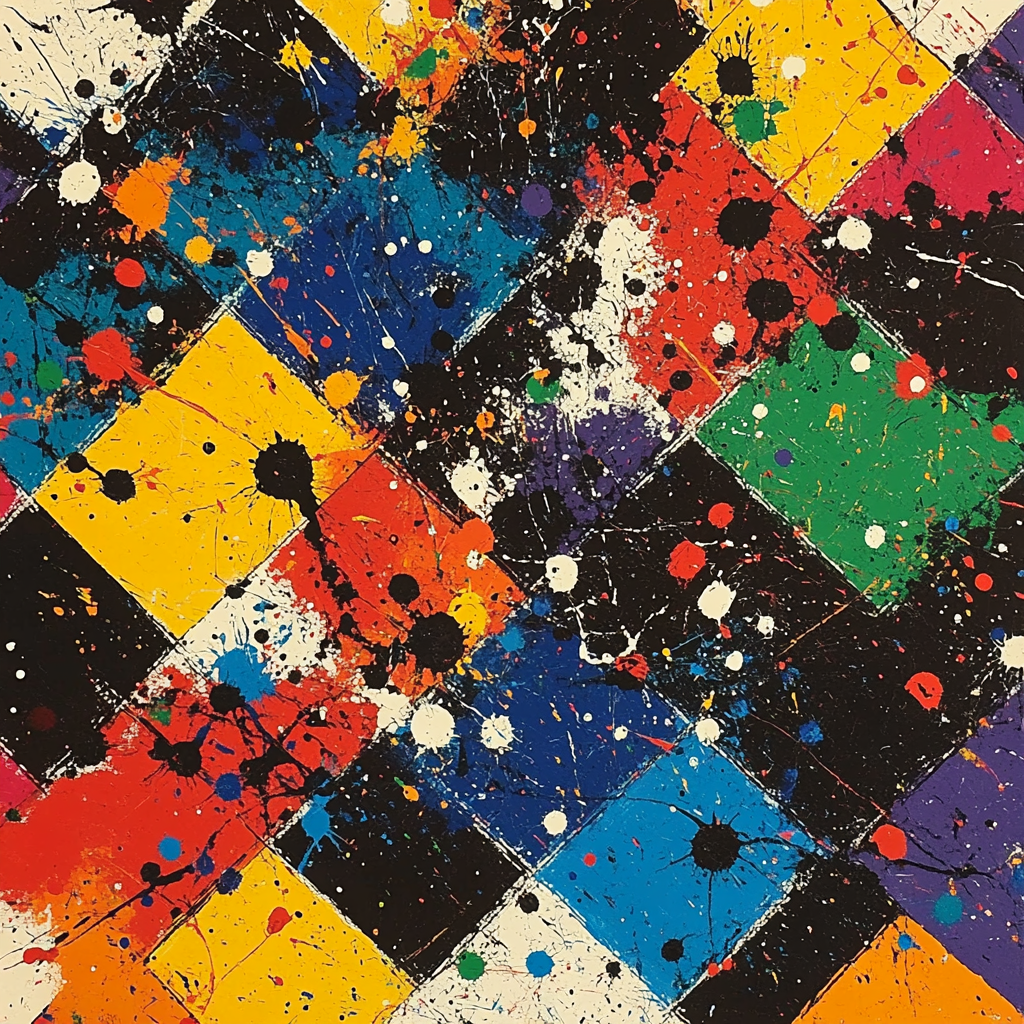 Jackson Pollock Inspired Colorful Abstract Patterns DIY paint by numbers