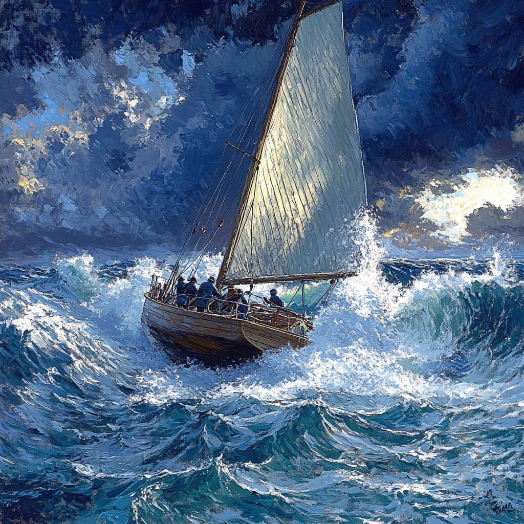 Winslow Homer Inspired Storm At Sea paint by number