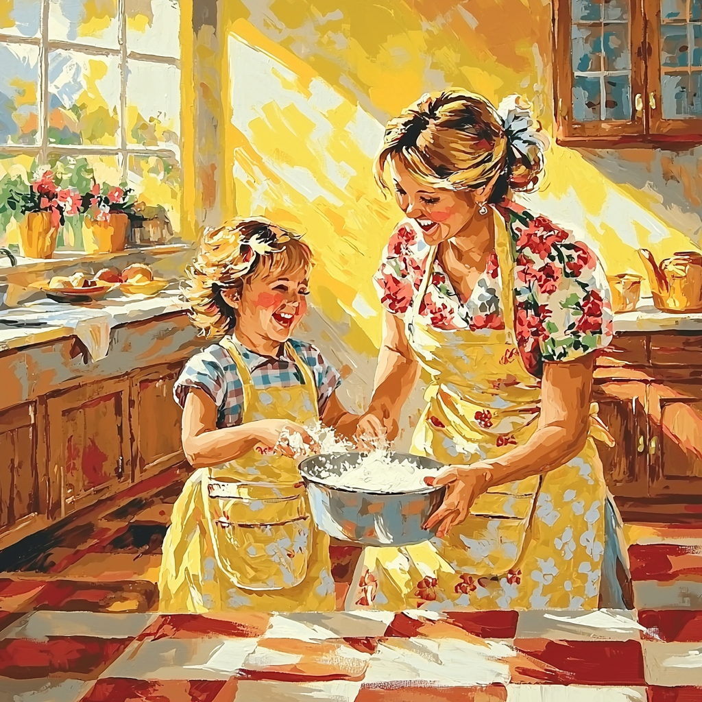 The Little Chef And Mom Painting By Numbers Kit