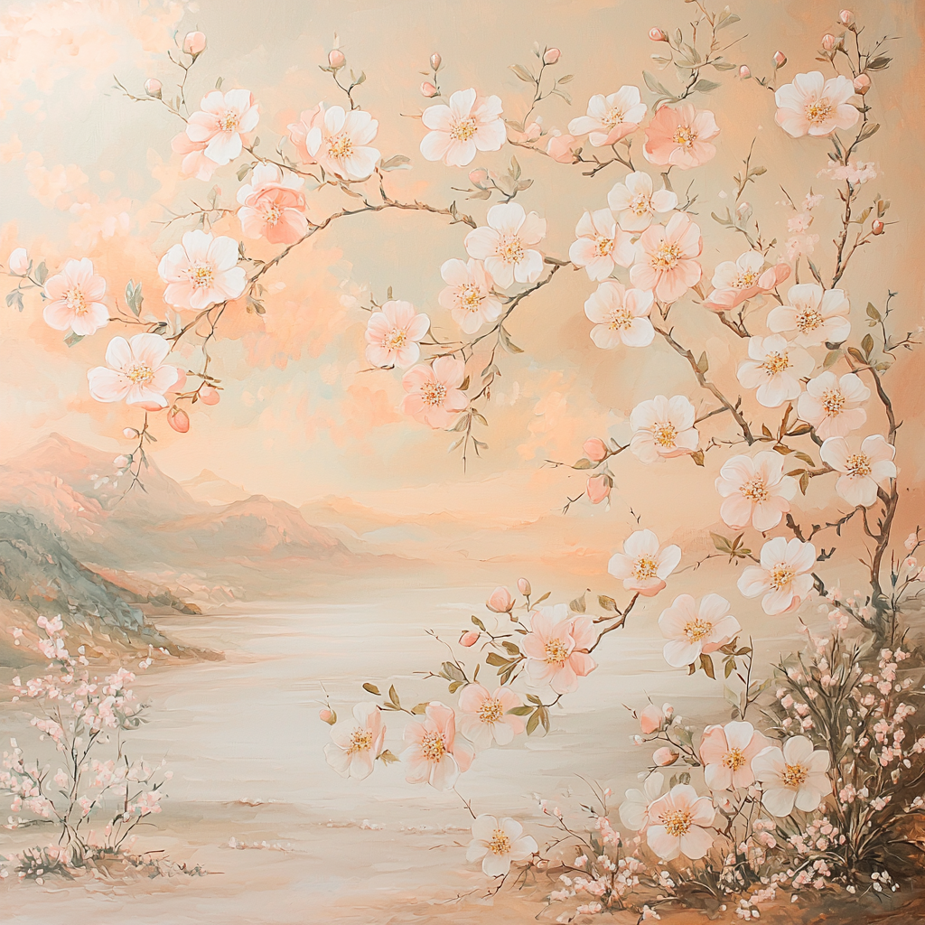 Zhao Mengfu Inspired Radiance Of Ethereal Blossoms DIY Paint By Numbers