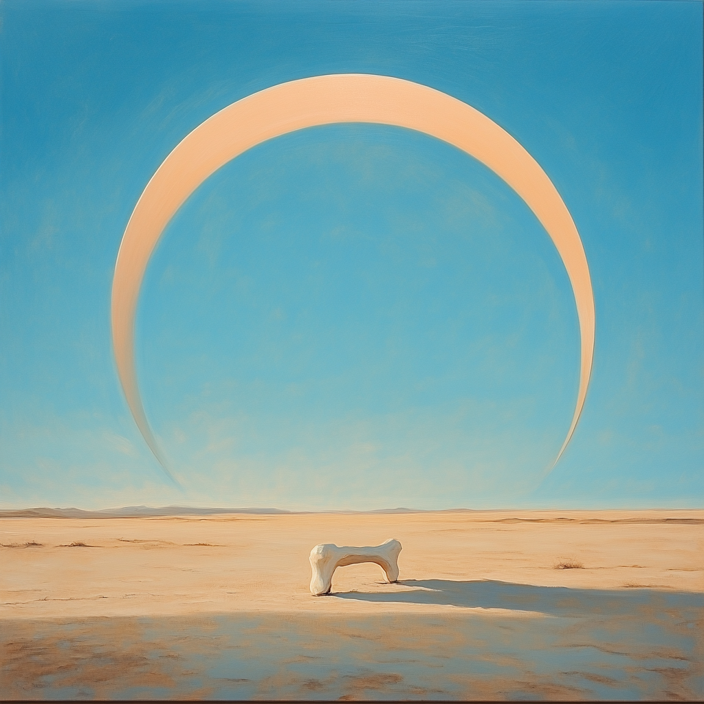 Georgia O’Keeffe Inspired Desert Bone Silhouette Against Sky paint by number