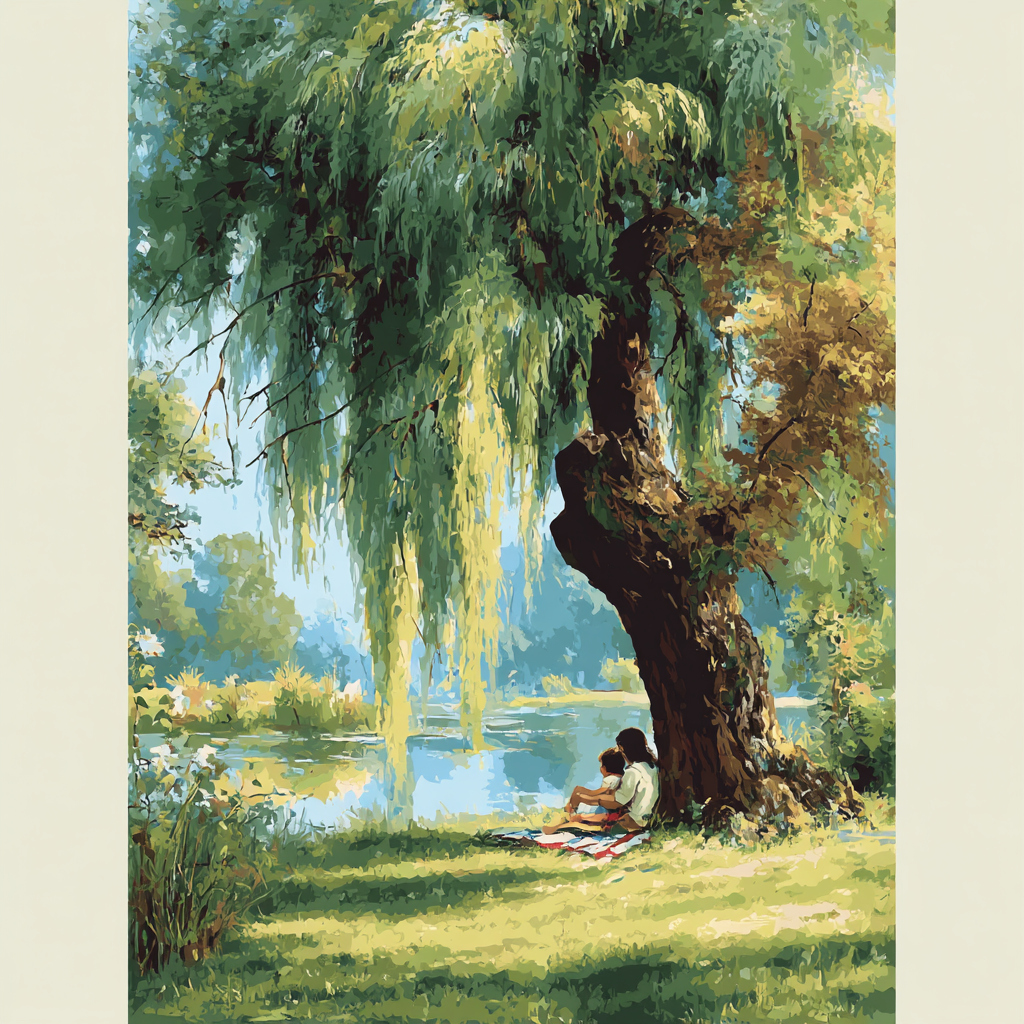 Moments Under The Willow Number Painting