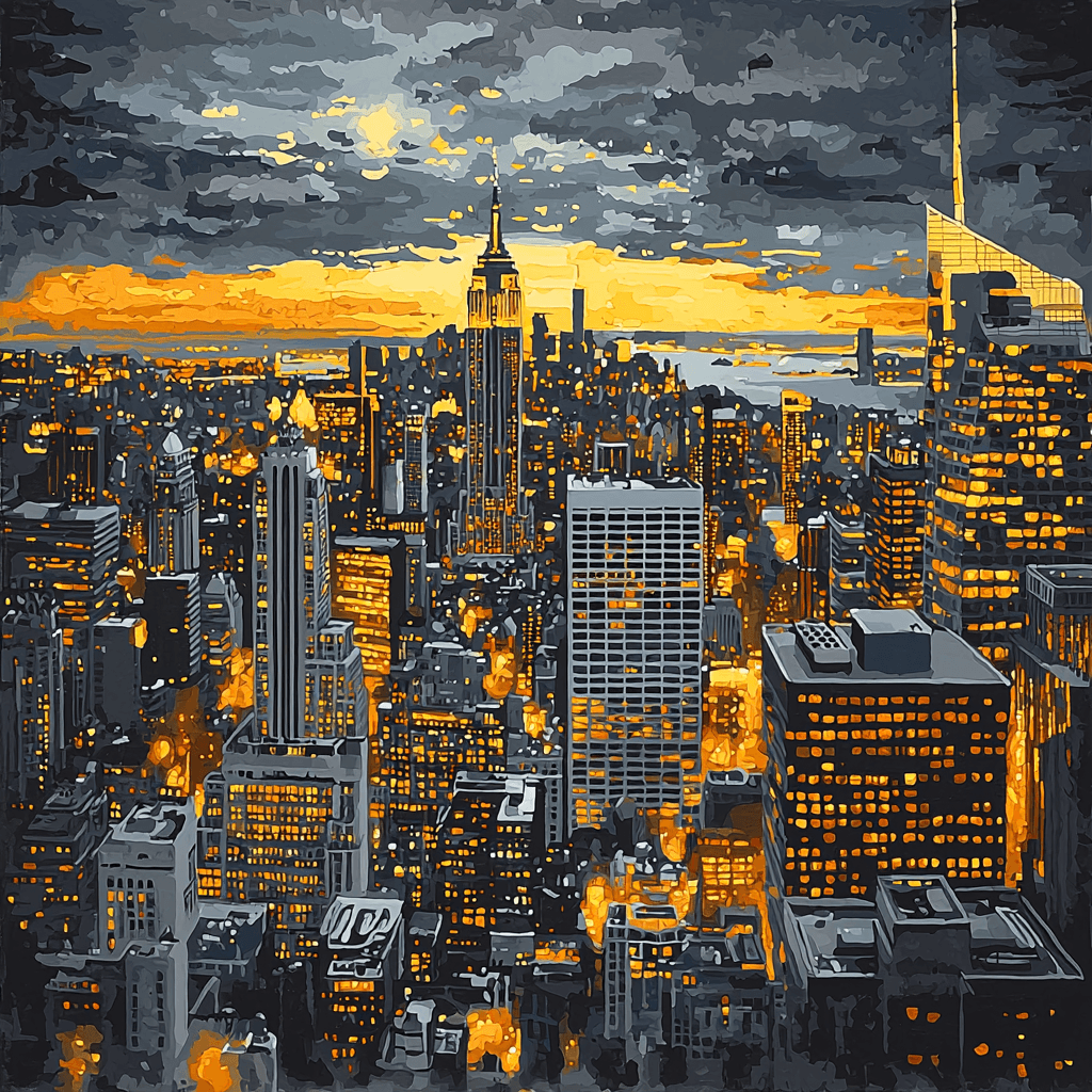 Gustave Caillebotte Inspired Metropolitan Twilight Numbered Painting Kits