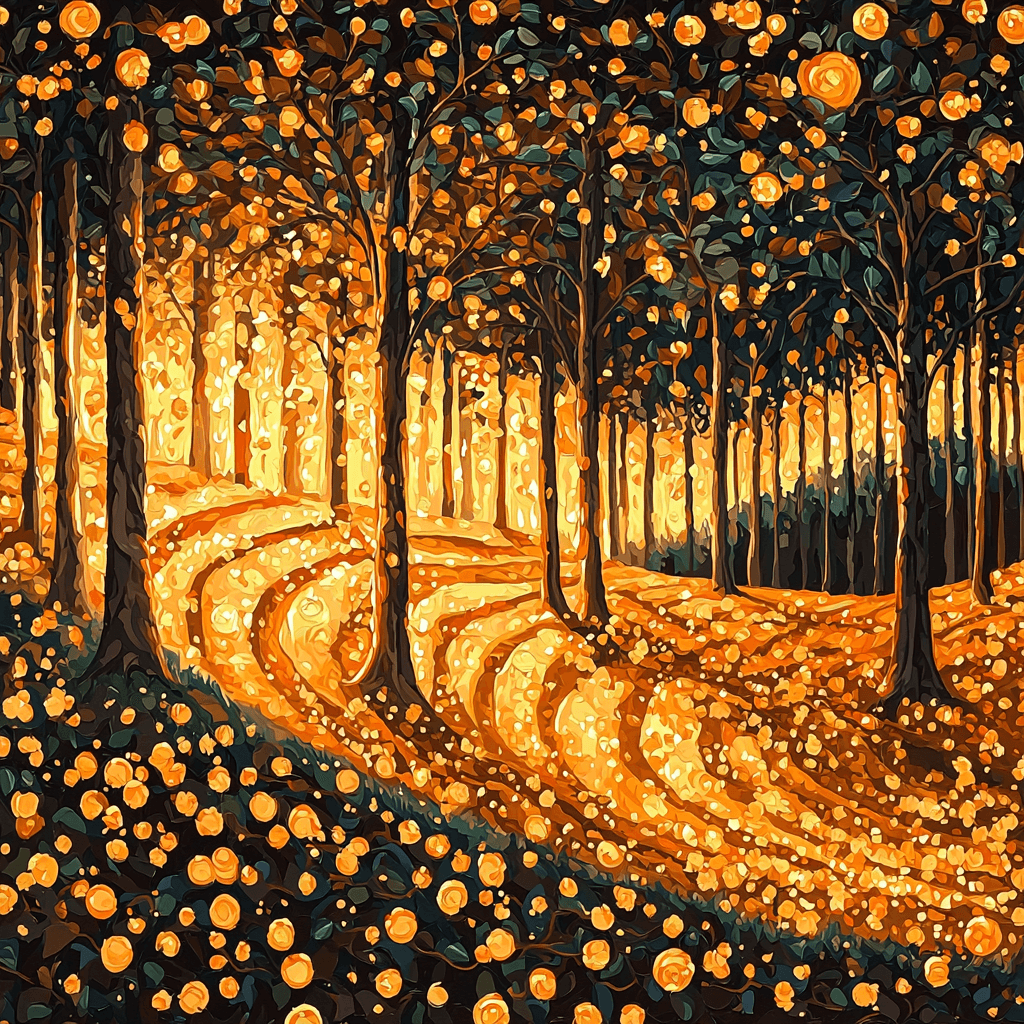 Gustav Klimt Inspired Klimt's Enchanted Grove Numbered Painting Kits