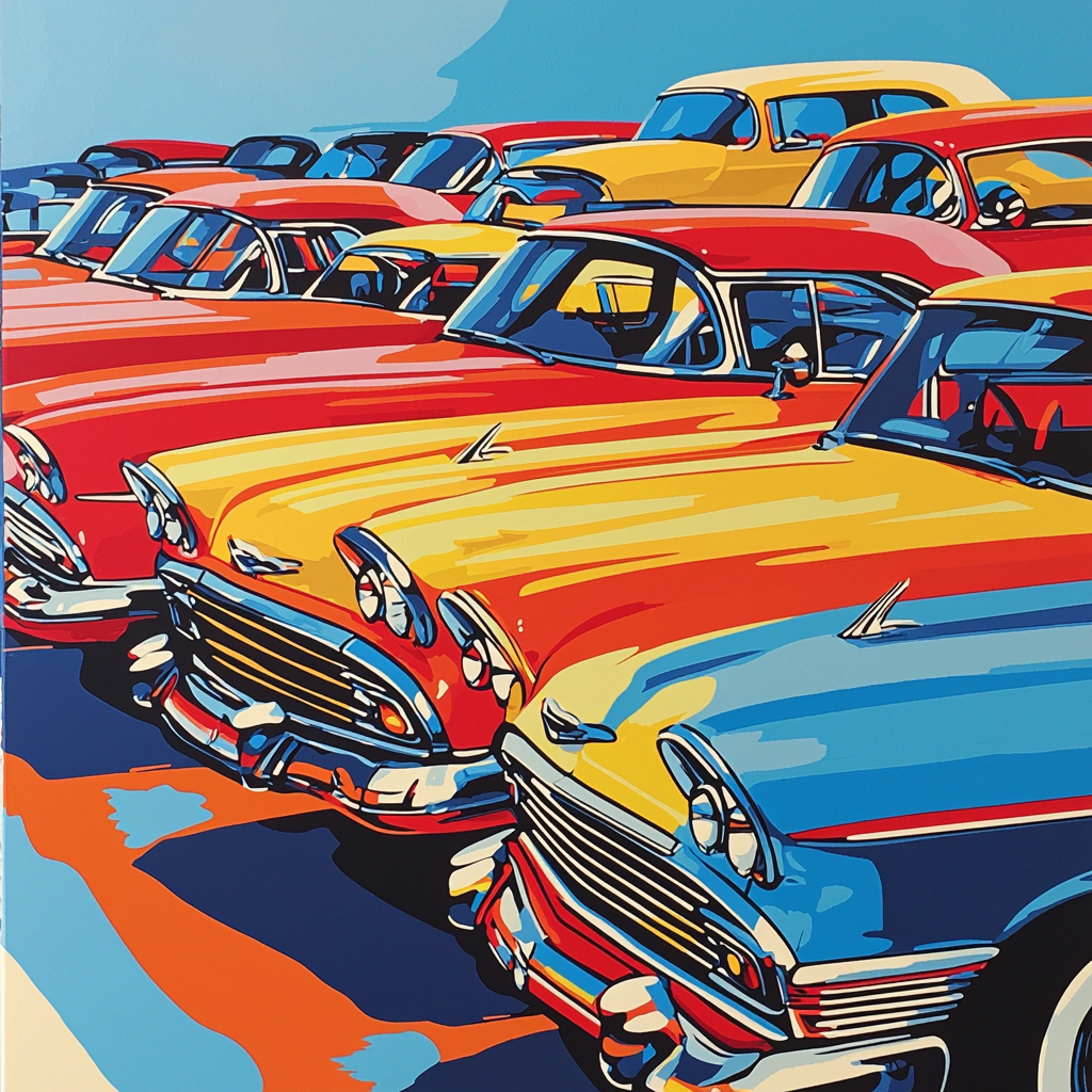Andy Warhol Inspired Vintage Car Rendezvous Paint By Numbers Kits