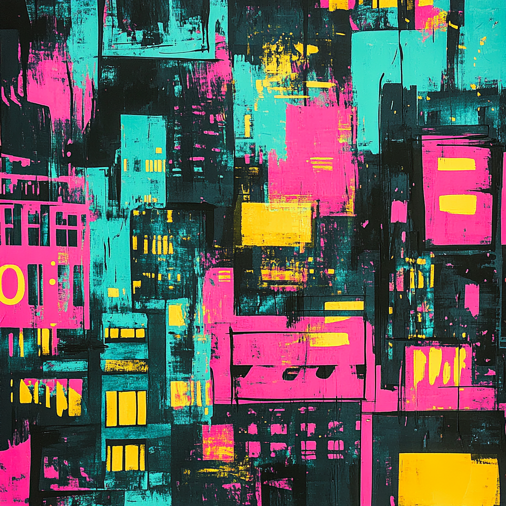 Andy Warhol Inspired Neon Citylights Painting by numbers kit