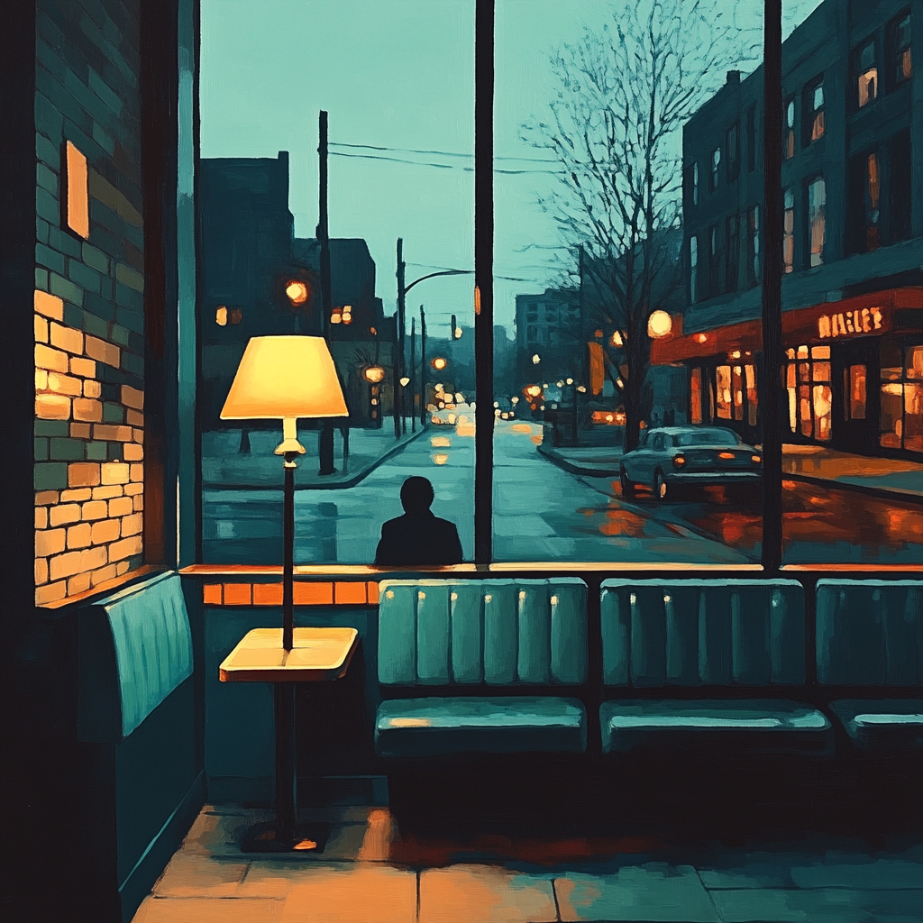 Edward Hopper Inspired Midnight Cafe painting number kit