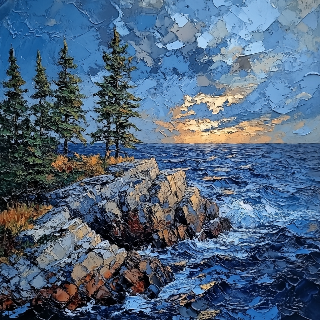 Arthur Lismer Inspired Windswept Pines On Granite Isle paint by numbers