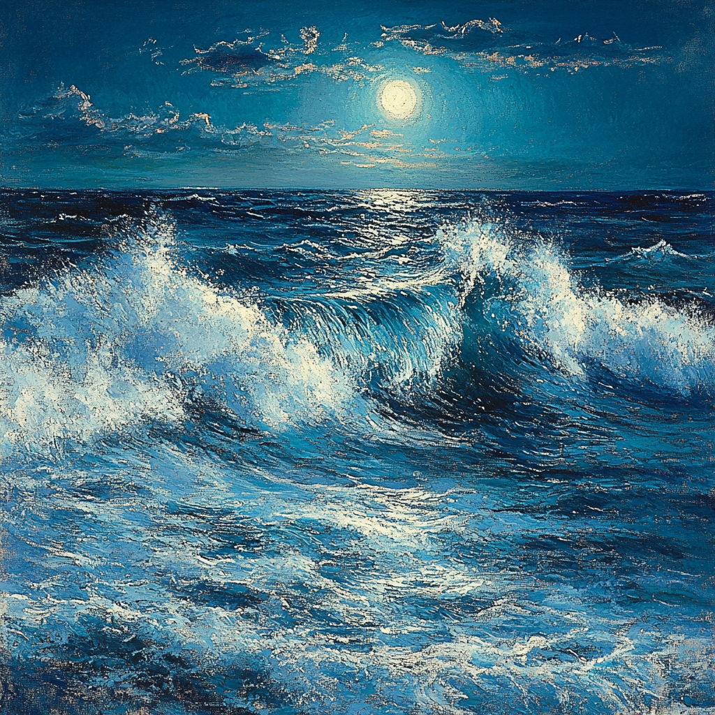 Edgar Degas Inspired Moonlit Ocean Waves Paint by numbers kits