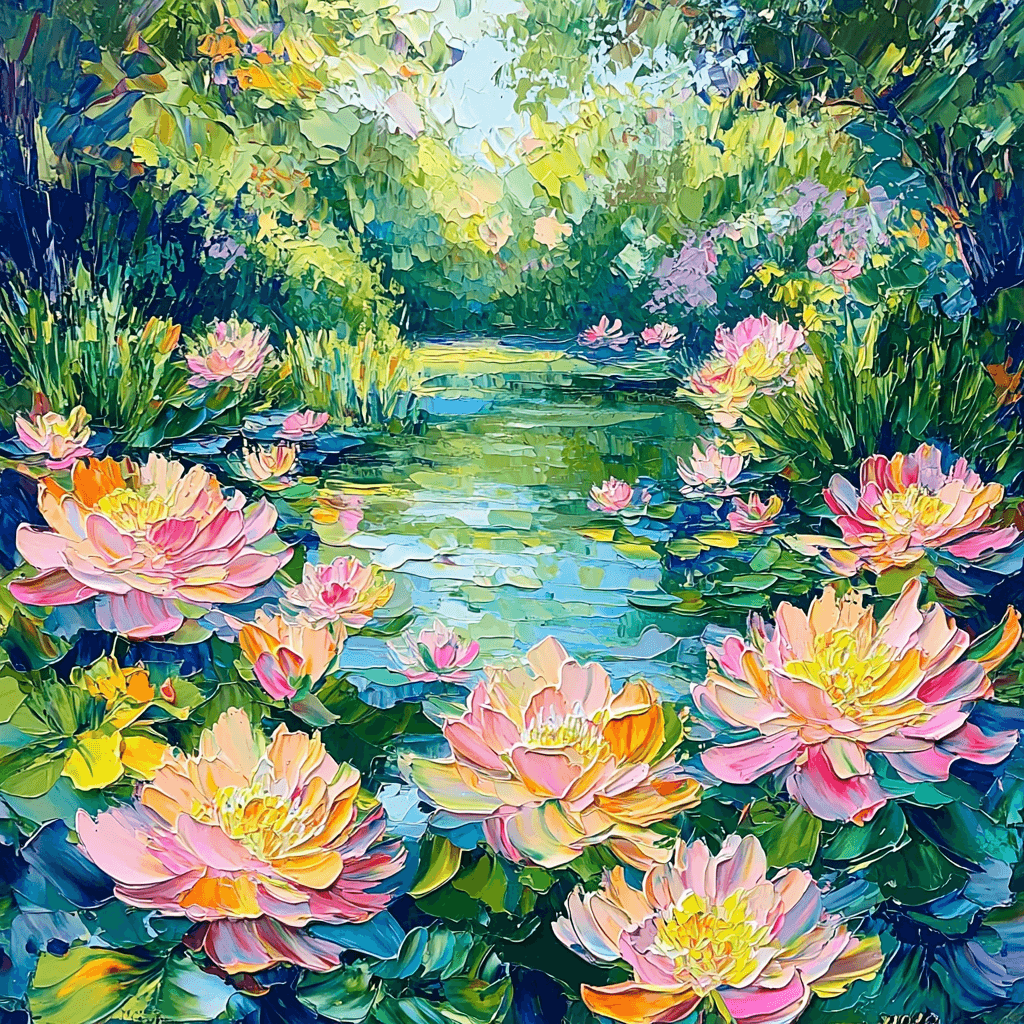 Monet Inspired Serene Garden Paint By Number