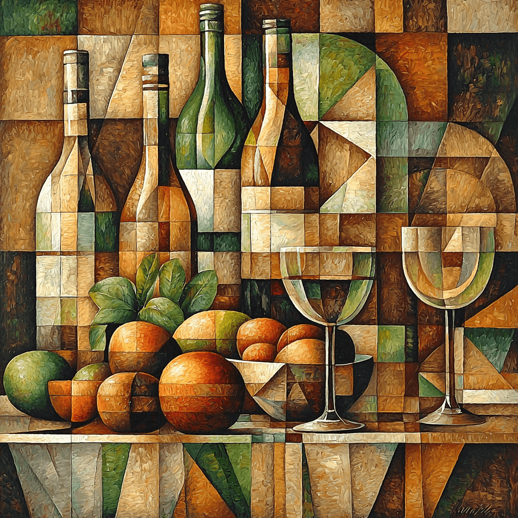 Juan Gris Inspired Cubist Wine And Dine Paint By Numbers Kits