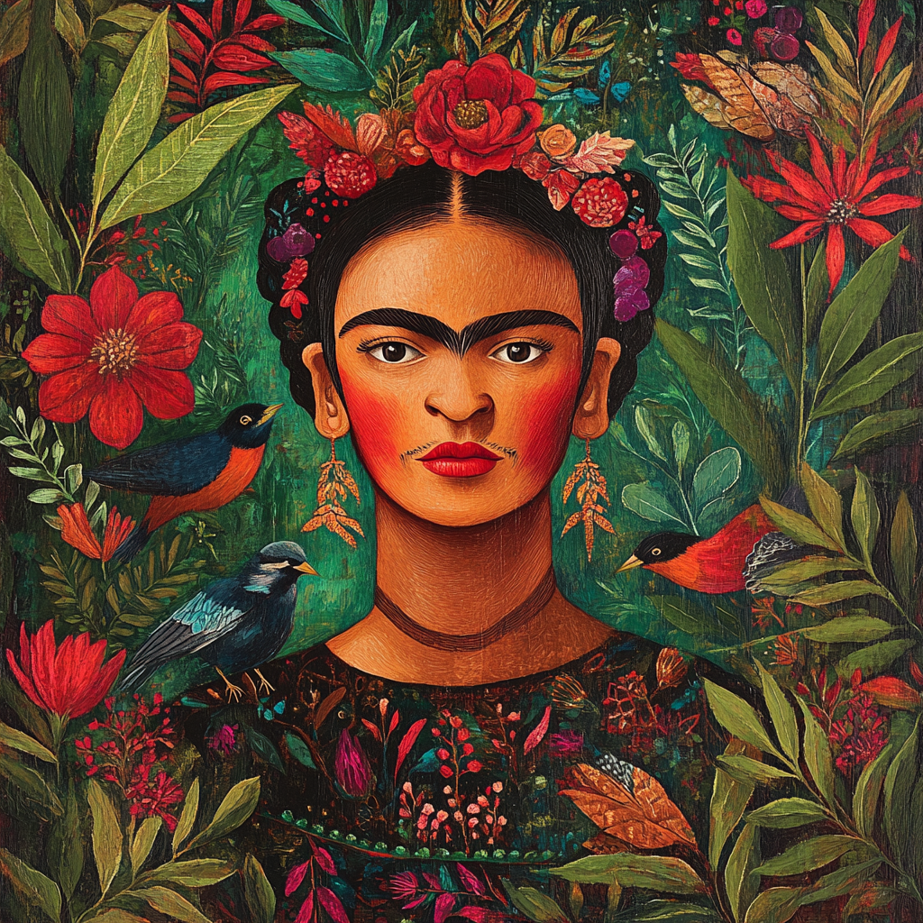 Frida Kahlo Inspired Self Portrait With Nature Numbered painting kits