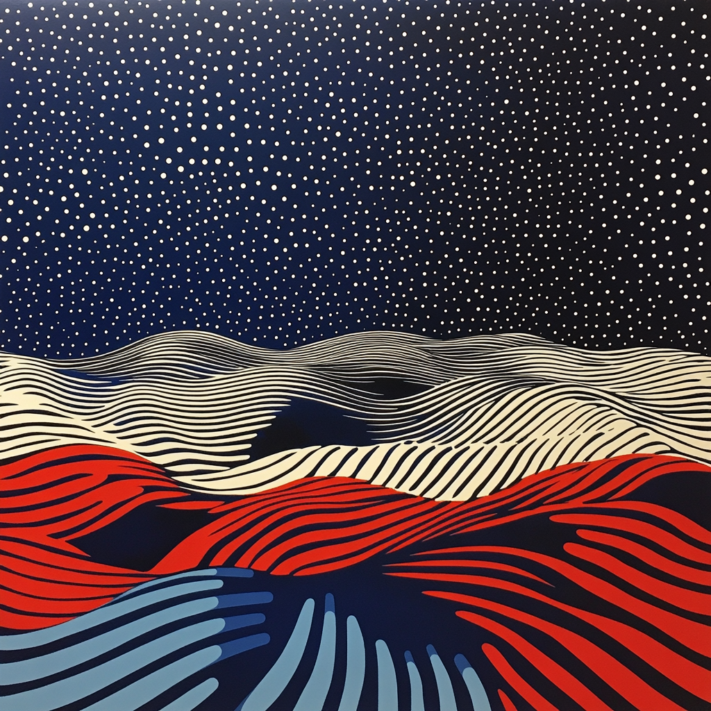 Yayoi Kusama Inspired Cosmic Polka Field Paint by numbers kits