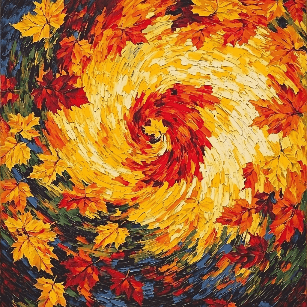 Vincent Van Gogh Inspired Whirling Autumn Leaves Numbered Painting Kits
