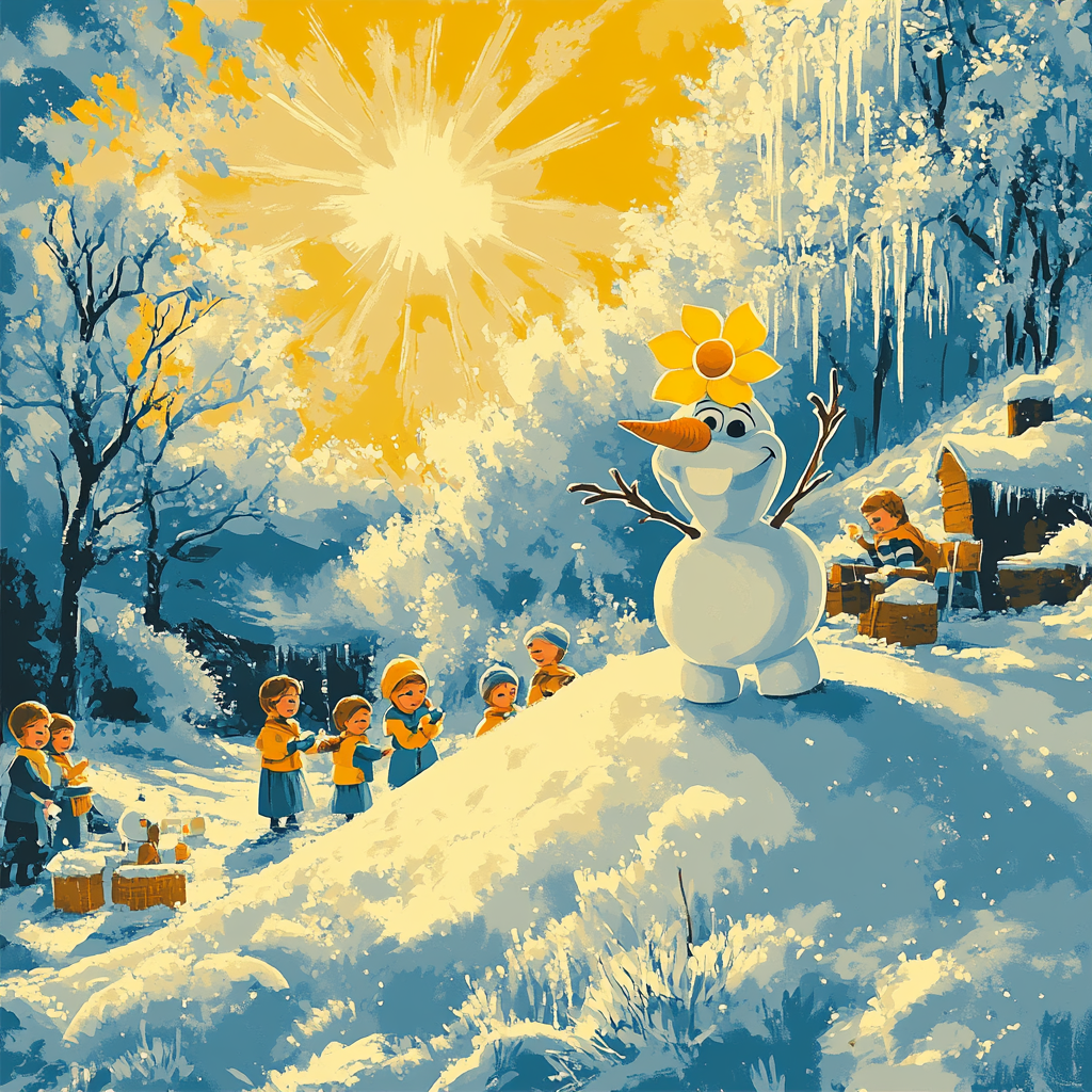 Olaf Sunny Snow Day paint by numbers