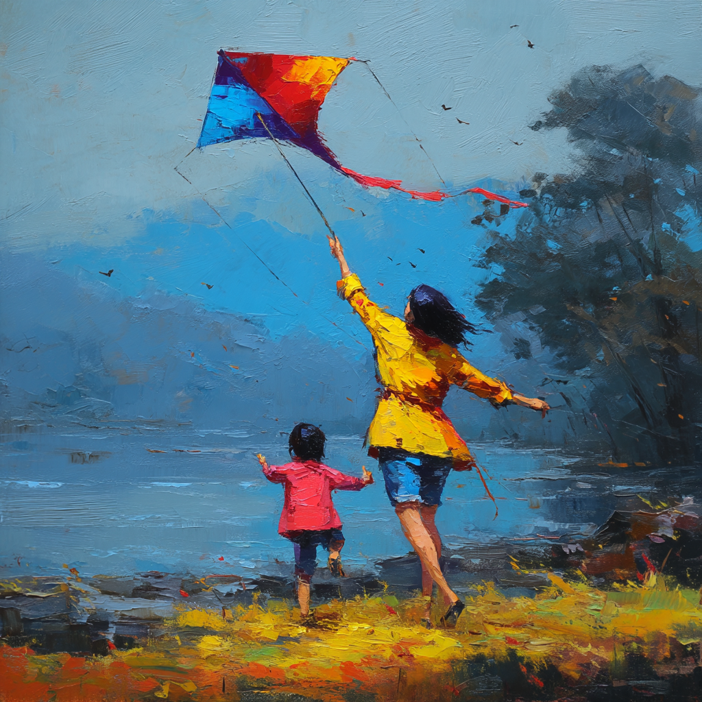 Kite-Flying Kisses Paint By Numbers