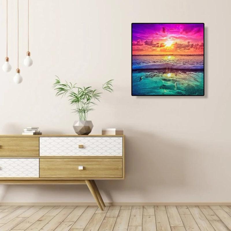 Radiant Sunset Over Waves Scene Paint By Numbers DIY Kit – Artistry Rack