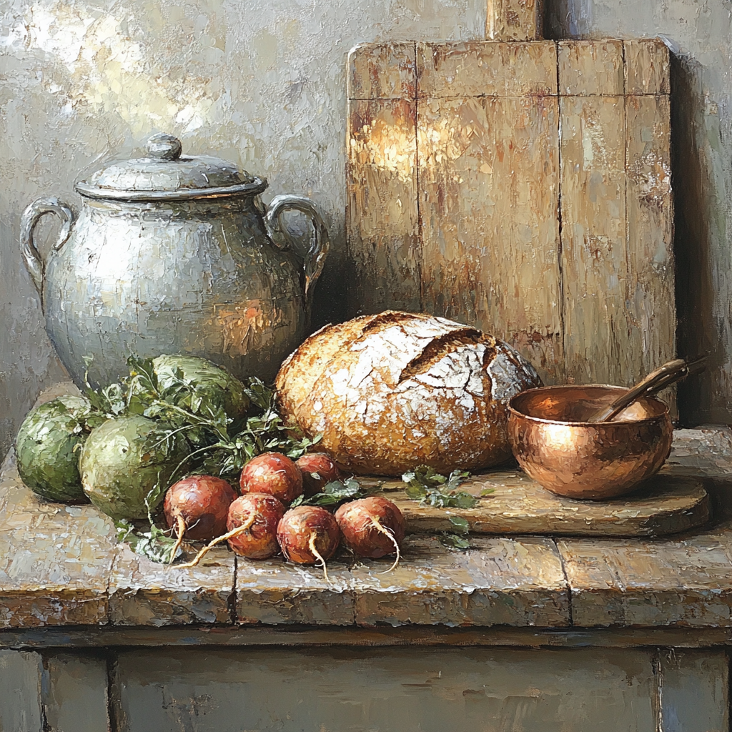 Diego Velázquez Inspired Market Bodegón Harmony paint by color