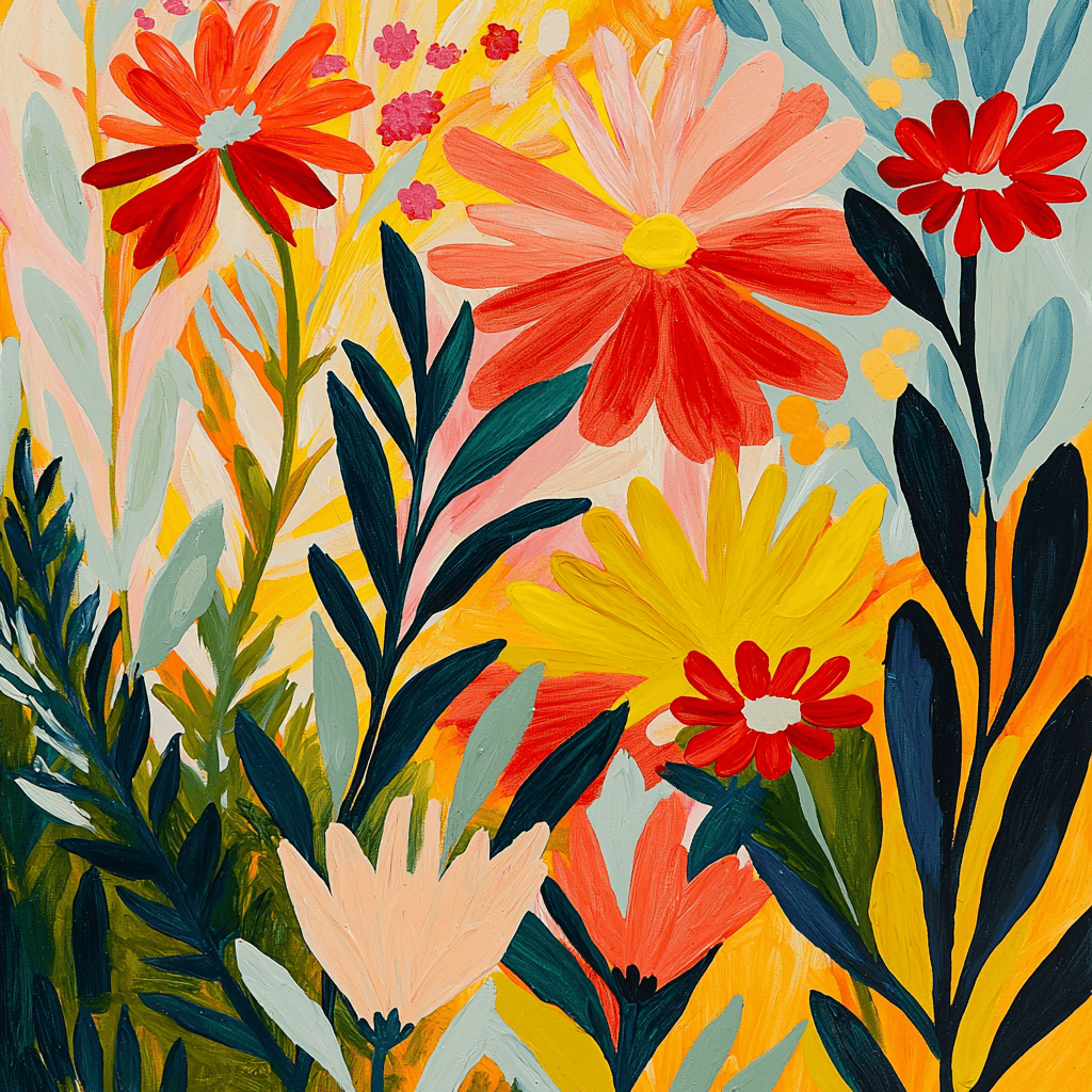 Henri Matisse Inspired Abstract Garden Blooms - DIY Painting By Numbers Kit
