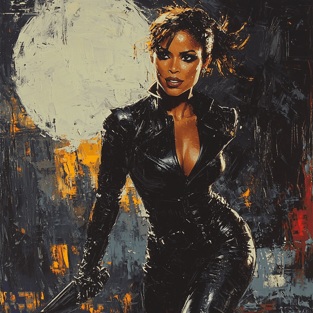 Halle Berry: The Fierce Grace Of Catwoman Number Painting
