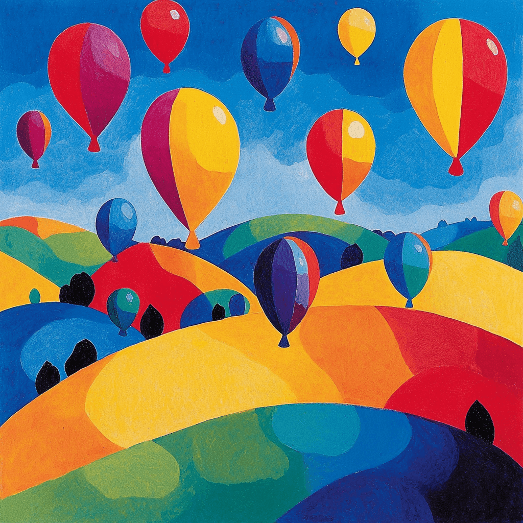 Paul Klee Inspired Colorful Balloon Fiesta Painting Number Kit
