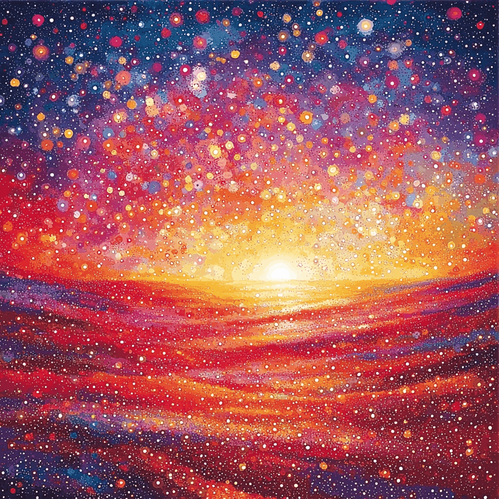 Georges Seurat Inspired Cosmic Dawn Numbered Painting Kits