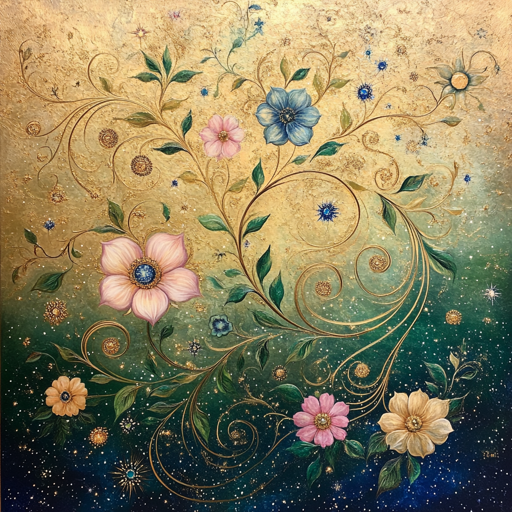 Alphonse Mucha Inspired Celestial Botany Numbered painting kits