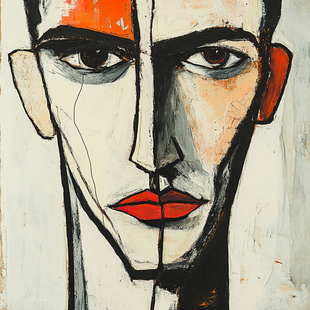 Egon Schiele Inspired Contorted Portrait paint by numbers