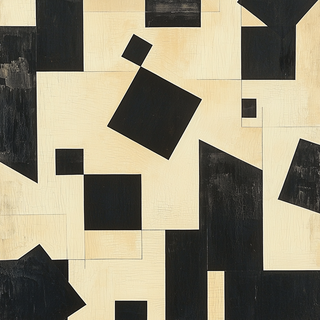 Kazimir Malevich Inspired Timeless Forms Number Painting