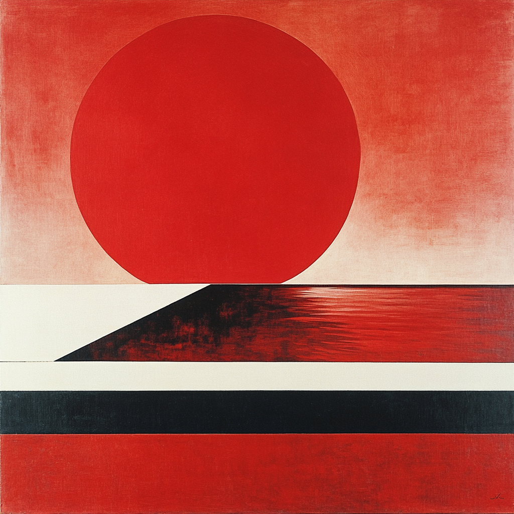 Kazimir Malevich Inspired Red Circle Horizon painting number kit