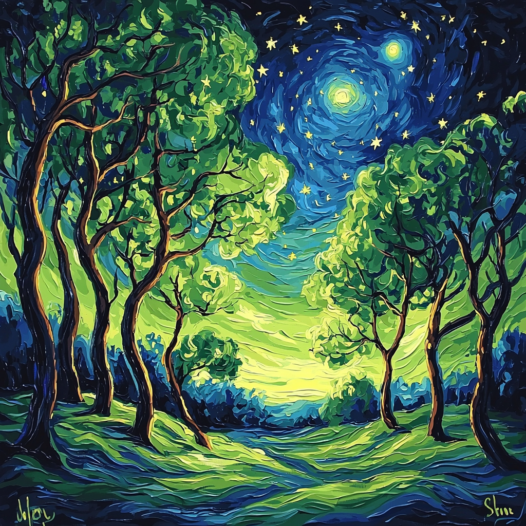 Salvador Dali Inspired Dreamy Nighttime Wilderness Numbered Painting Kits