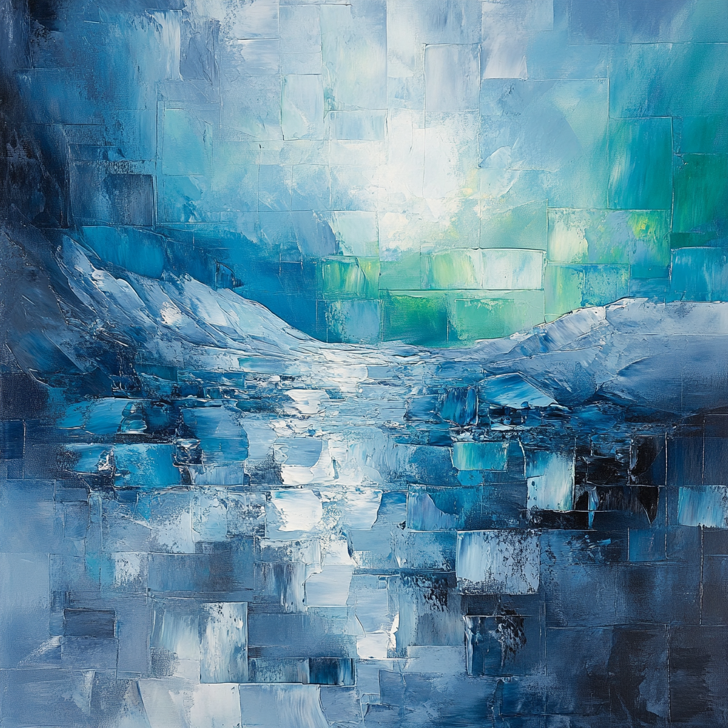 Jean-Paul Riopelle Inspired Lunar Ice Mosaic Painting by numbers kit