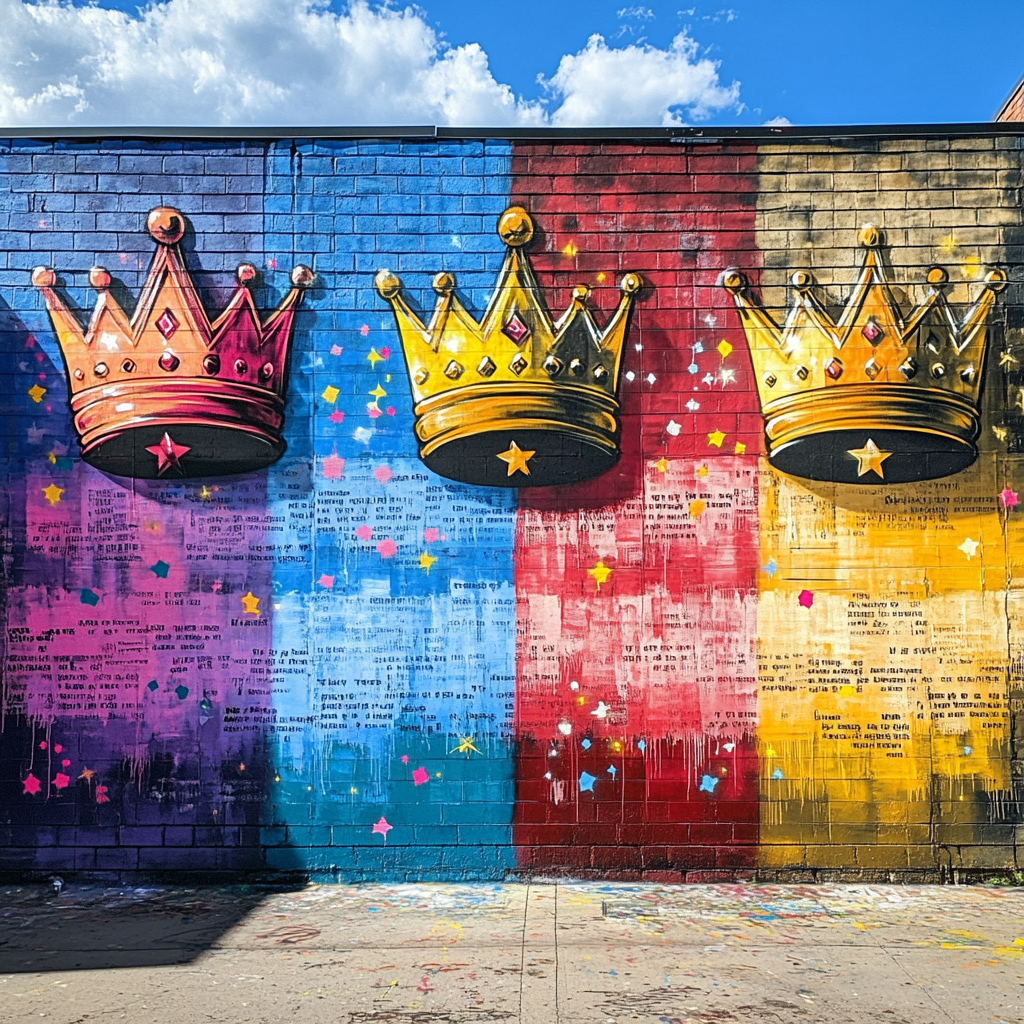 Jean-Michel Basquiat Inspired Neon Alley paint by color
