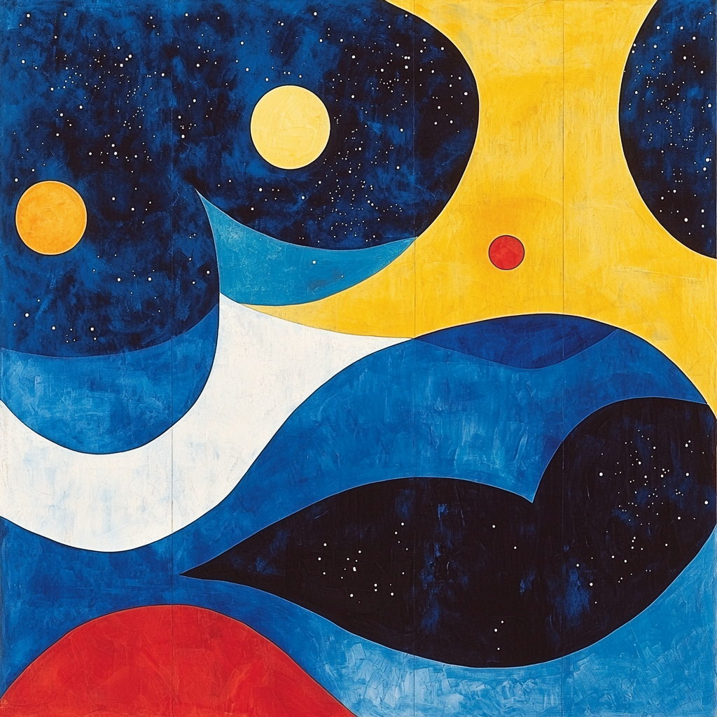 Joan Miró Inspired Celestial Encounters Paint By Numbers Art