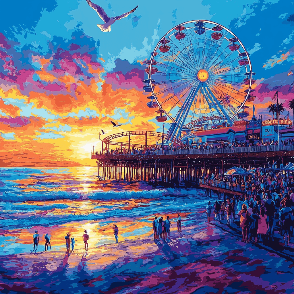 Santa Monica Pier - Los Angeles, USA DIY Paint By Numbers