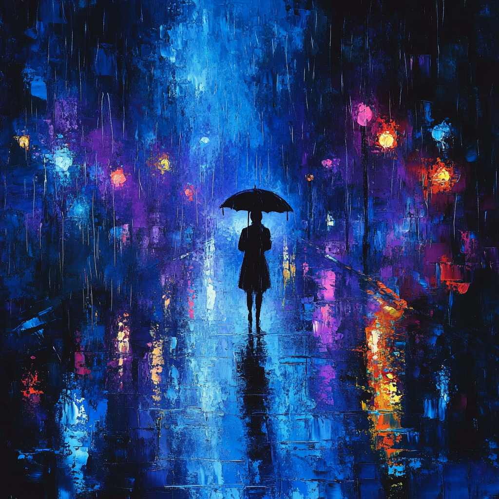 Edvard Munch Inspired Lonely Figure On Rainy Street Painting by numbers kit