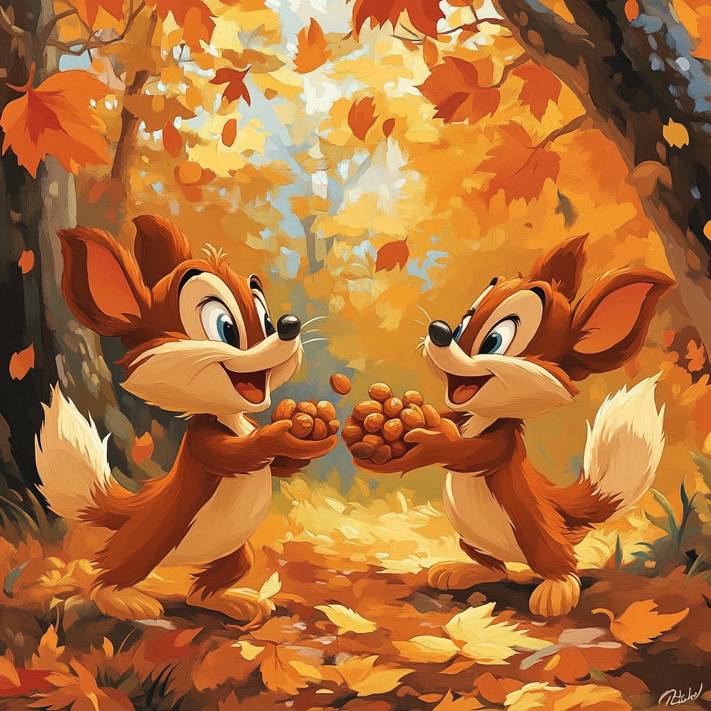 Chip And Dales Autumn Harvest Surprise Number painting