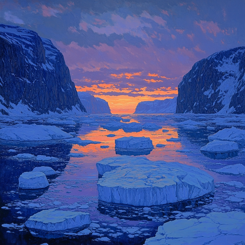 A.Y. Jackson Inspired Northern Icefjord Dusk Paint by numbers kits