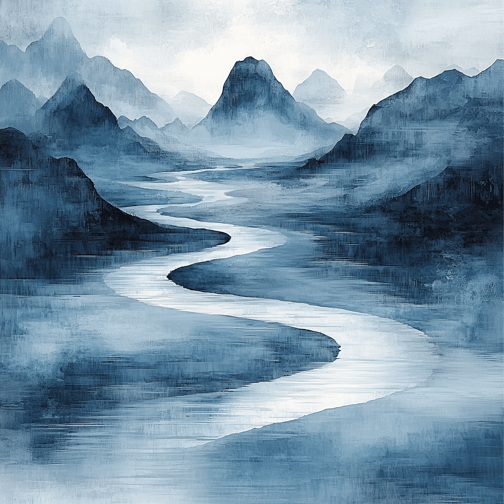 Zhao Mengfu Inspired Whispers Of The River Number Painting