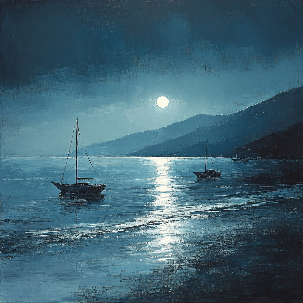 James McNeill Whistler Inspired Nocturne Beach Number painting