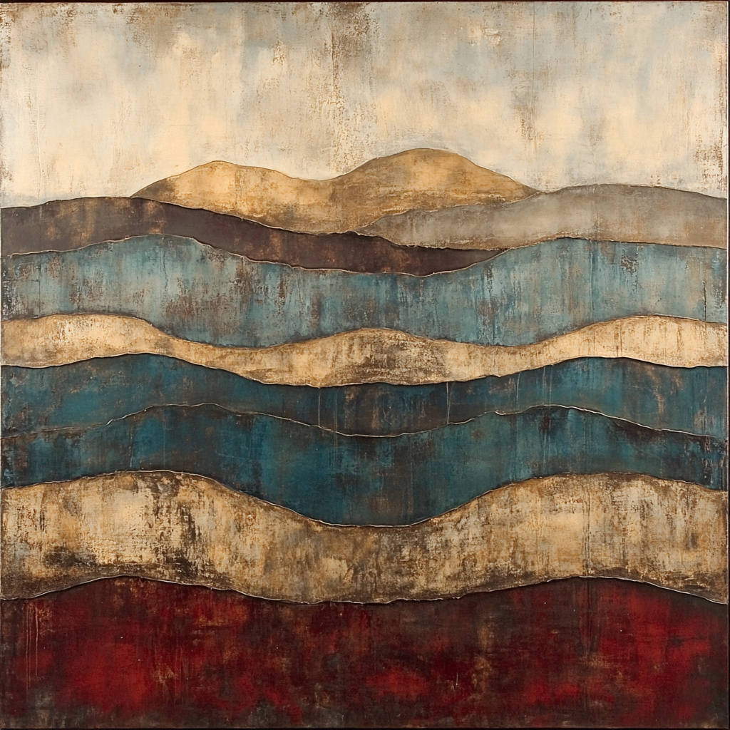 Max Ernst Inspired Timeworn Horizon paint by color