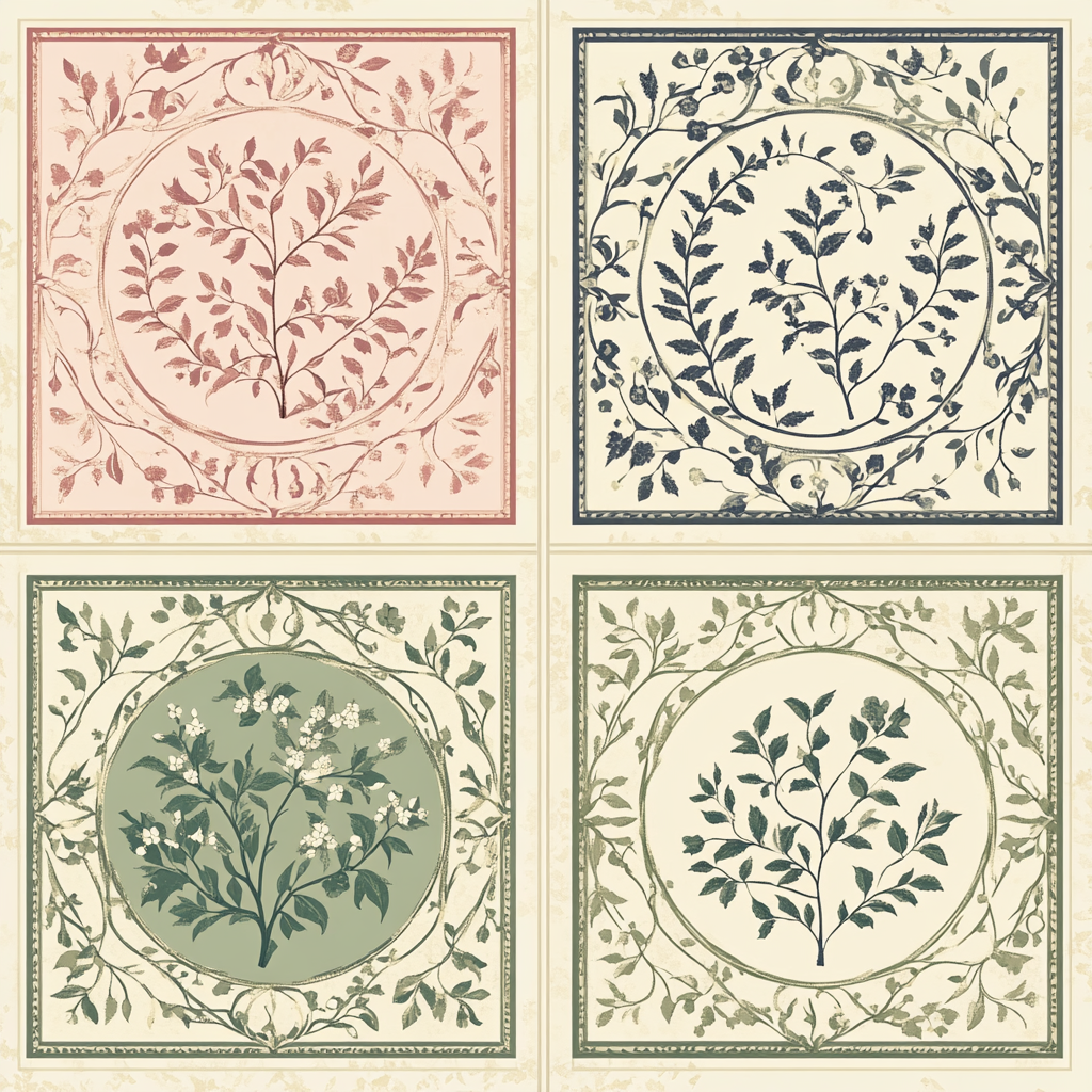Alphonse Mucha Inspired Seasons In Petal Panels paint by numbers