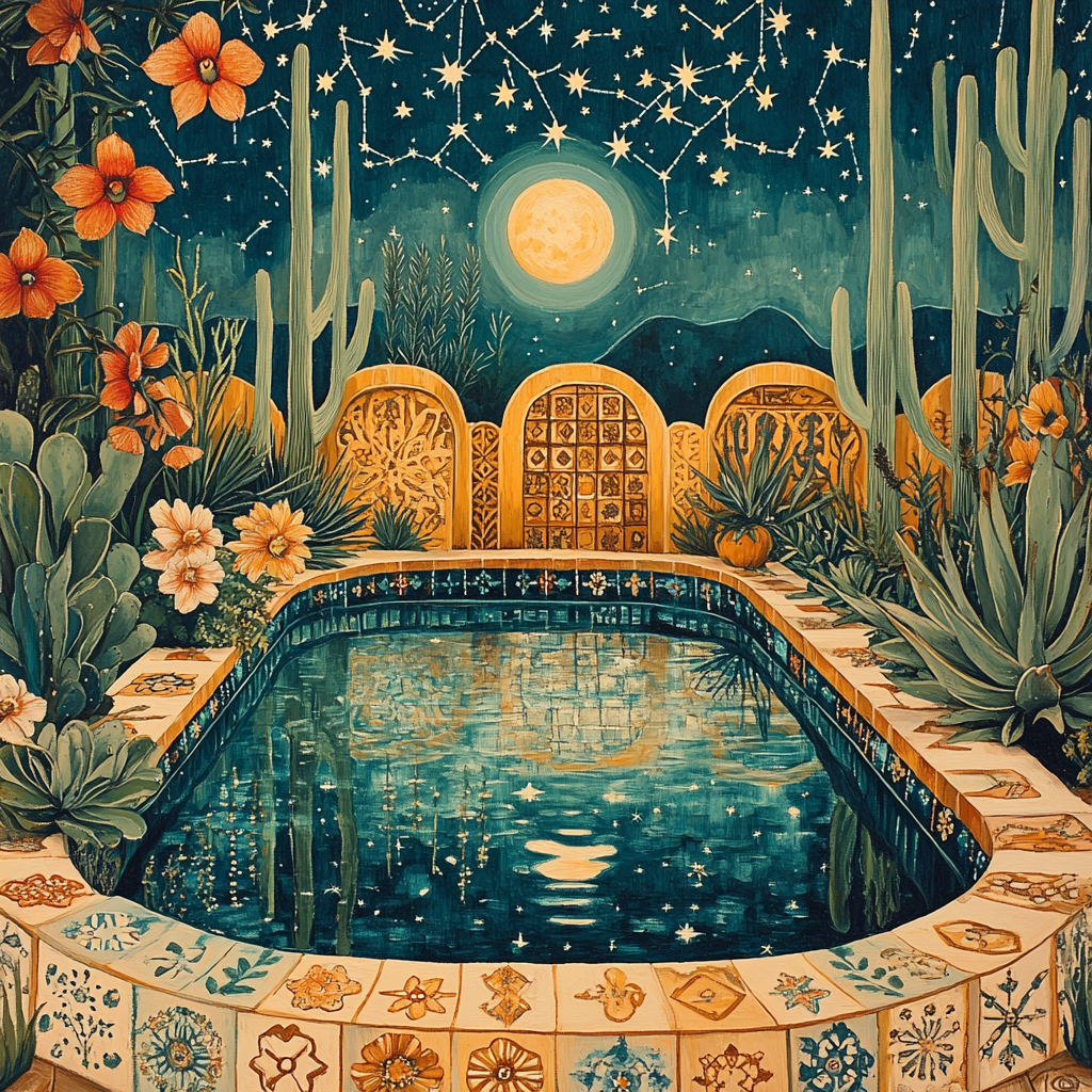 Frida Kahlo Inspired Garden Of Mirrors paint by color