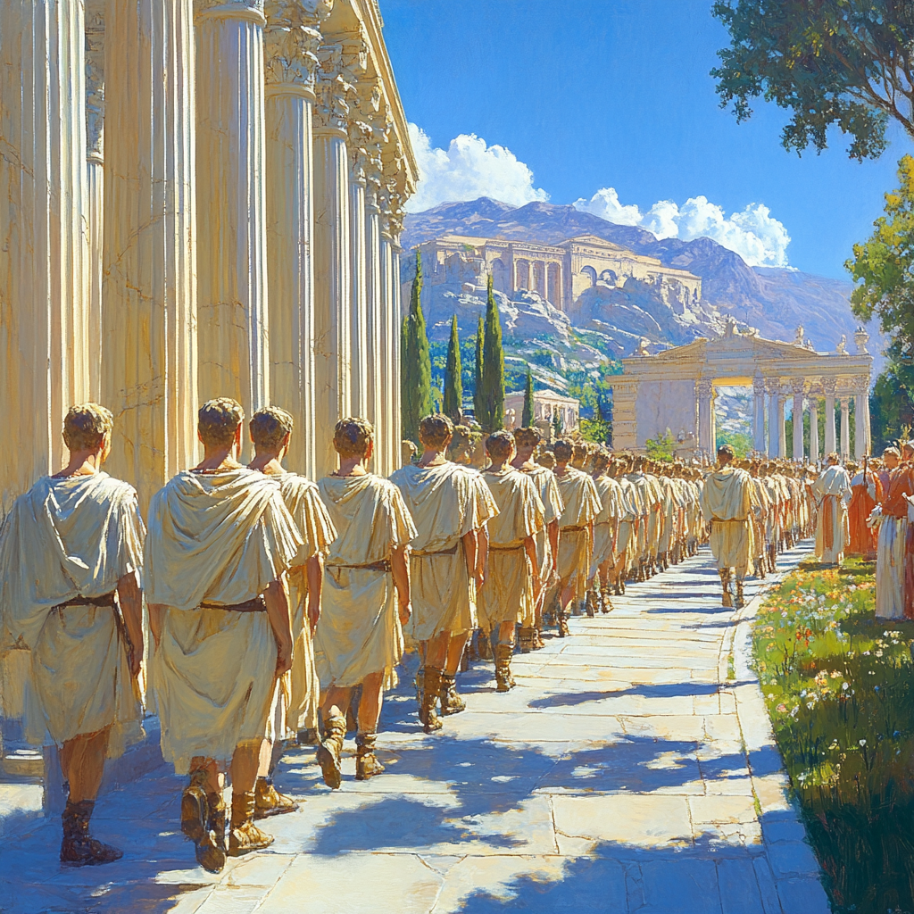 Jacques-Louis David Inspired Triumphal Procession painting number kit